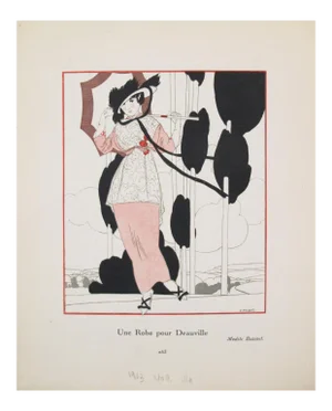 1913 Gazette du Bon Ton Fashion Plate, Robe pour Deauville