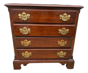 Statton Trutype Chippendale Cherry Four Drawer Bachelor’s Chest Nightstand
