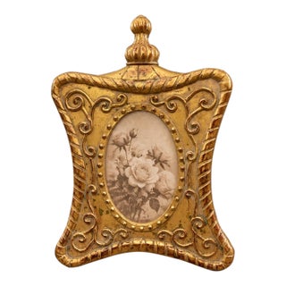 Vintage CBK Ltd. Ornate Gold Baroque Style 4x6 Tabletop Picture Frame For Sale