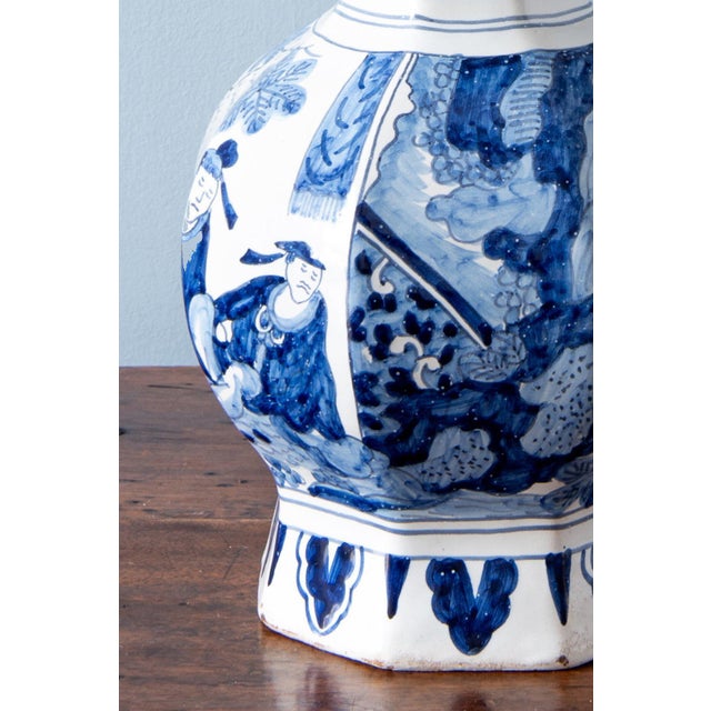 19th Century Dutch Double Gourd Chinoiserie Vase Lamp For Sale - Image 9 of 12