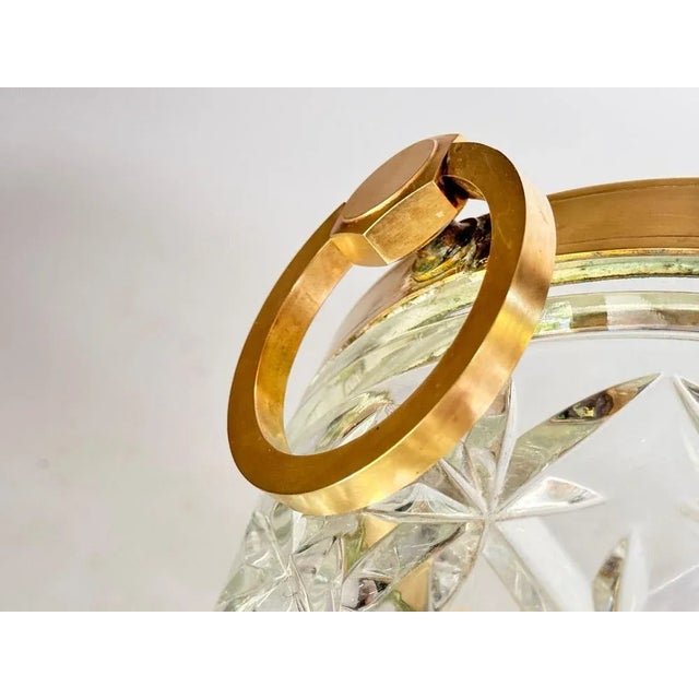 Champagne Bucket in Crystal and Brass, France, 20th Century For Sale - Image 4 of 12