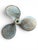 This is a antique bronze boat propeller featuring a heavily oxidized, blue-green verdigris patina caused by long-term...