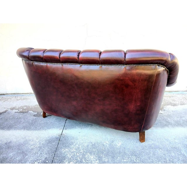 Sofa in Fan Leather For Sale - Image 6 of 10