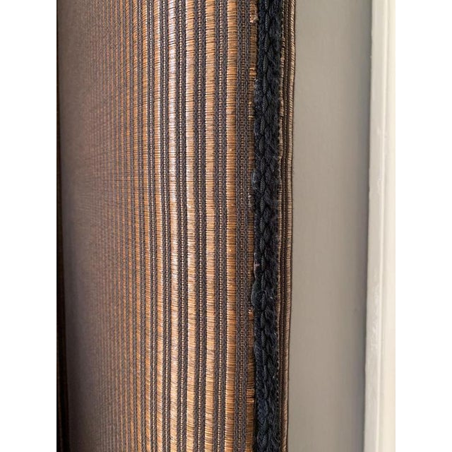 Italian Postmodern Black and Brown Upholstered Screens, 1990s, Set of 2 For Sale - Image 4 of 18