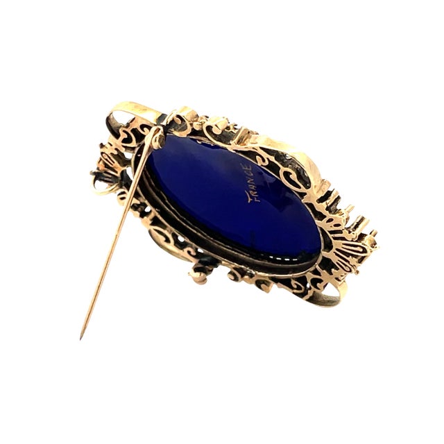 Mid 20th Century 14k Gold French Made Female Portrait Vintage Brooch/Pendant For Sale In New York - Image 6 of 6