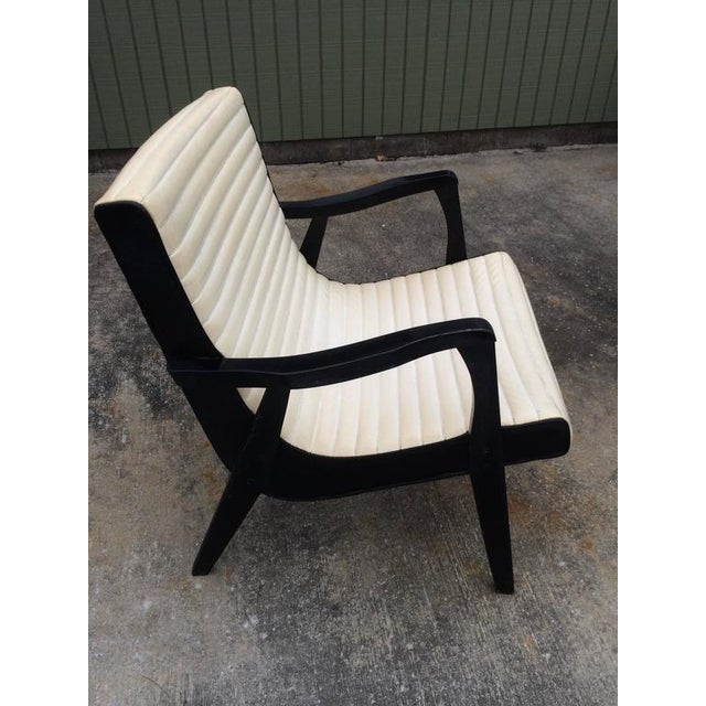 Mid-Century Black & Ivory Lounge Chair | Chairish