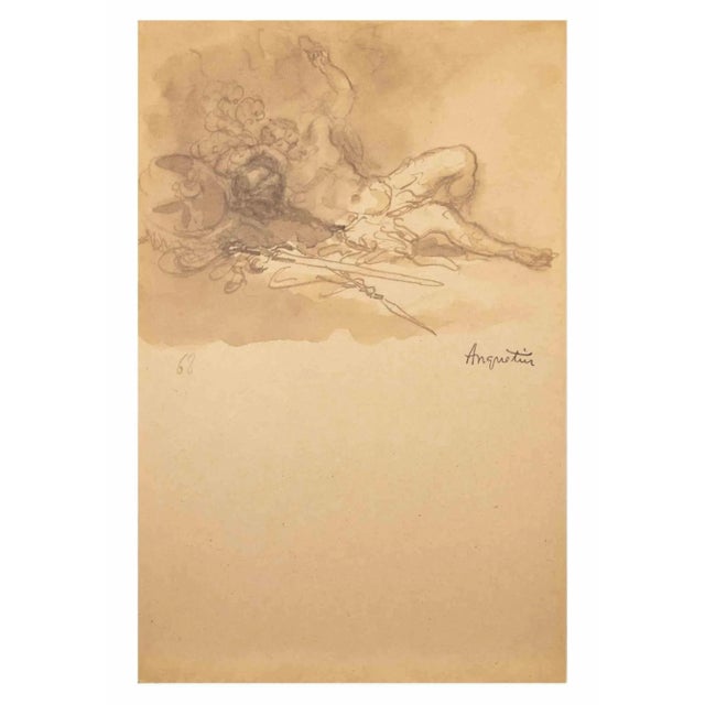 Nude is an ink drawing on paper realized in the early 20th Century by Louis Anquetin (1861-1932). Hand-signed on the...