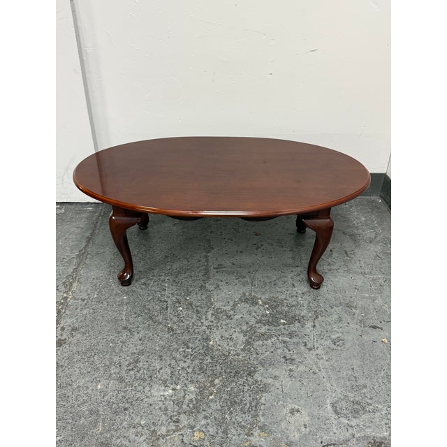 The Bombay Company Oval Queen Anne Style Coffee Table For Sale In San Francisco - Image 6 of 12
