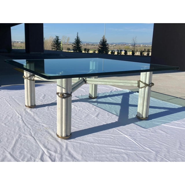 Mid 20th Century Faux Bamboo & Glass Coffee Table From McGuire San Francisco For Sale - Image 10 of 13