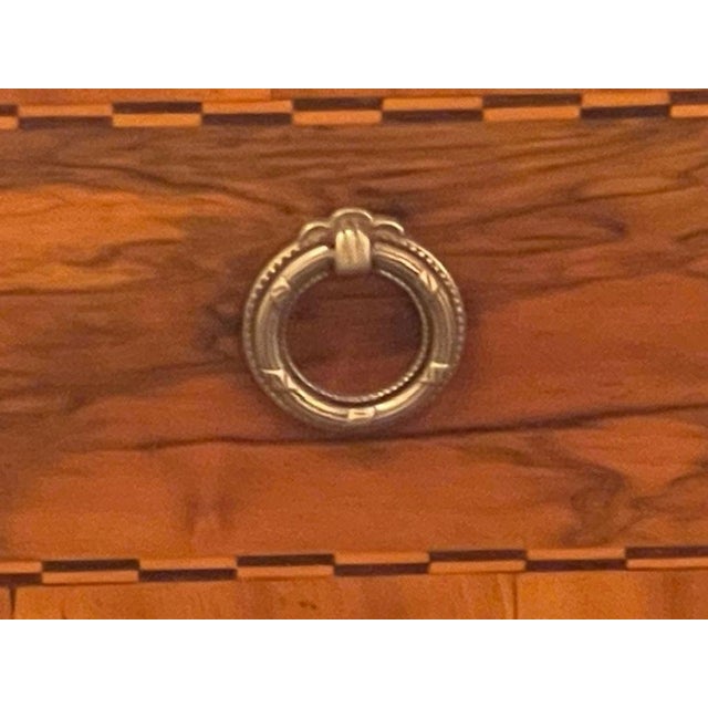 Traditional 19th C. Continental Inlaid Walnut Commode For Sale - Image 3 of 11