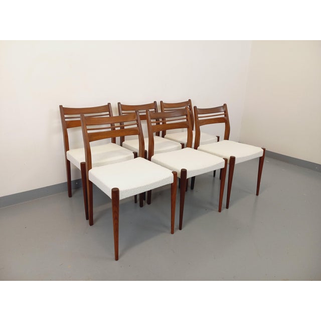Vintage Scandinavian Dining Chairs in Teak and French Terry Fabric, 1960s, Set of 6 For Sale - Image 14 of 15