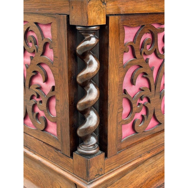 Brown Antique Victorian Rosewood Piano Stool, 1860 For Sale - Image 8 of 13