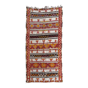 Moroccan Natural Handknotted Kilim Glaoui Rug - 9.5 X 4.5 Ft