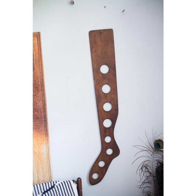 Vintage Wooden Sock Stretcher: Rustic Primitive Farmhouse Wall Decor For Sale - Image 4 of 8