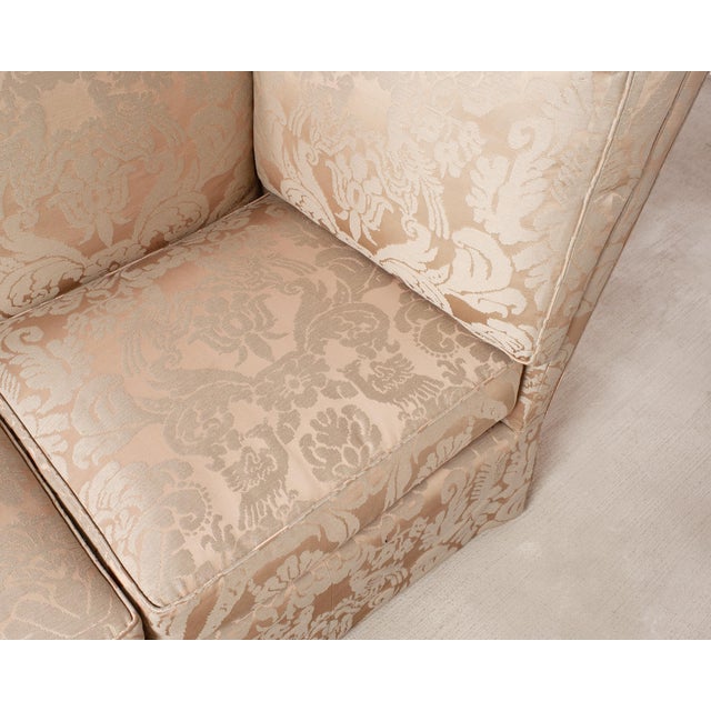 Donghia Shelter-Arm Sofa Fortuny Style Damask Champagne Fabric For Sale - Image 15 of 18
