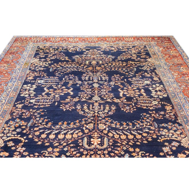 Antique Persian Sarouk Rug 8'8'' x 11'8'' For Sale - Image 12 of 12