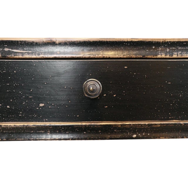Vintage Black 3 Drawer Peking Console Table For Sale In Los Angeles - Image 6 of 8