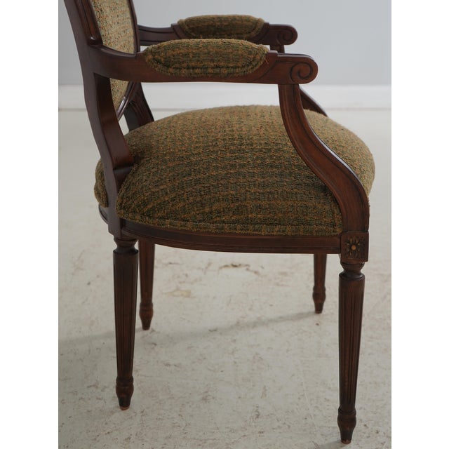 Brown Pair of Century Louis XVI Arm Chairs For Sale - Image 8 of 18