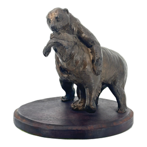 Wildlife Collection - Franco Vianello - Lost-Wax Bronze Bear Sculpture - Snack Time II