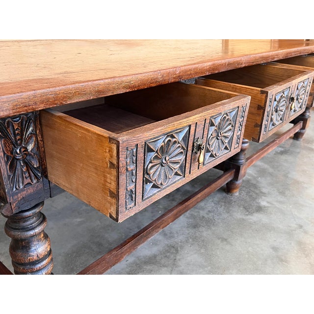 Late 18th Century Spanish Refectory Table or Farm Table with Four Drawers For Sale - Image 11 of 18