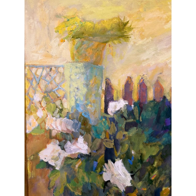 Perhaps one of the finest works of her sadly short career is this oil on canvas entitled "Garden Gate" by Ann Toulmin...