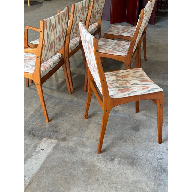 Set of 6 Teak Dining Chairs Vintage Mid-Century Modern Wood Chairs For Sale - Image 10 of 12