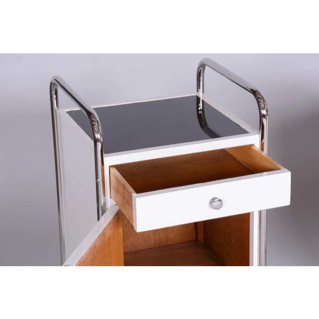 Bauhaus Bedside Tables in Chrome by Vichr, 1930s, Set of 2 For Sale - Image 6 of 9