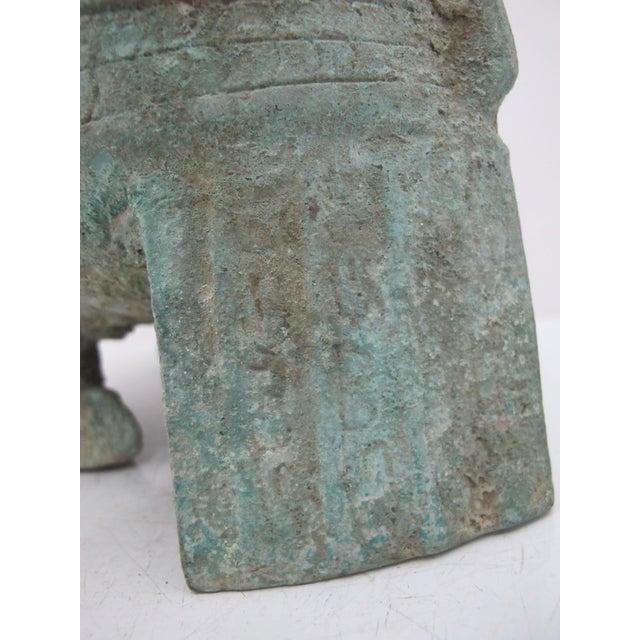 Antique Chinese Bronze Ware Archaic Owl Bird Wine Vessel Pot Missing Head For Sale - Image 12 of 14