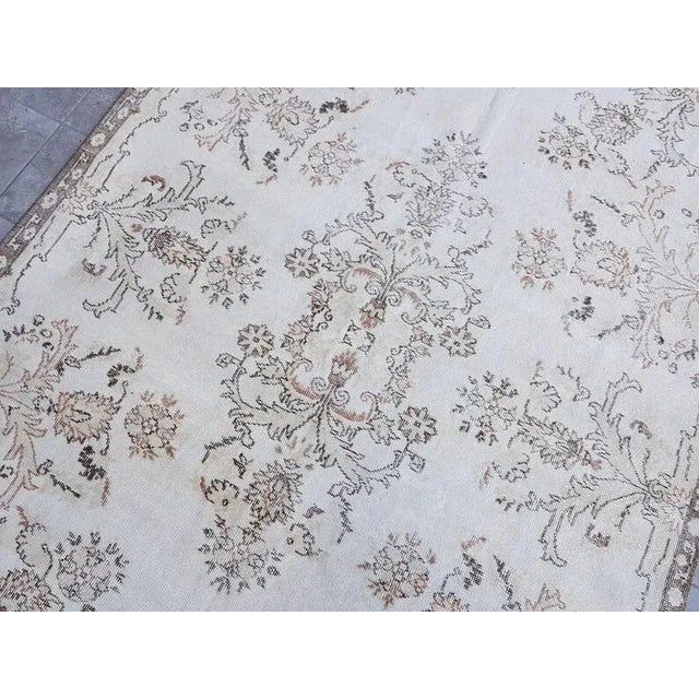 1960s 1960s Beige Anatolian Floral Carpet For Sale - Image 5 of 11