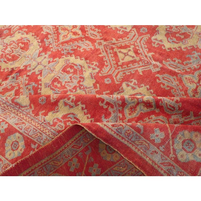 Textile Galerie Shabab Collection Early 20th Century Turkish Oushak Room Size Carpet For Sale - Image 7 of 8