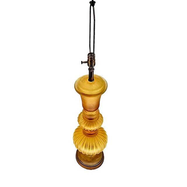 Hollywood Regency Venetian Glass Table Lamp by Seguso for Marlbro Lamp Company For Sale - Image 3 of 7