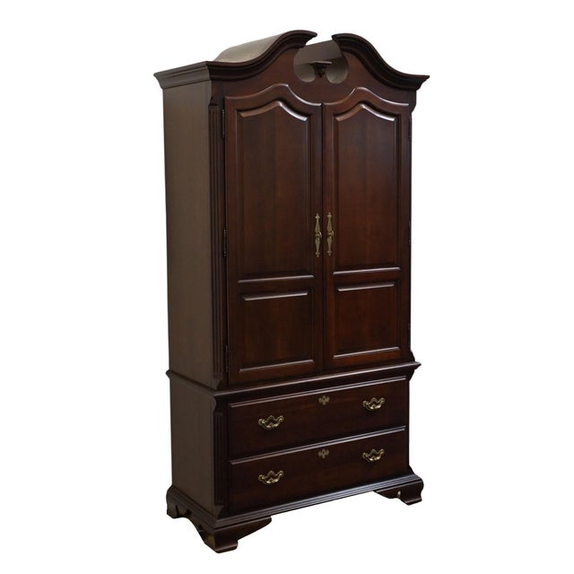 THOMASVILLE FURNITURE Collector's Cherry Traditional Style 43" Pediment Clothing Armoire 10111-342 84.5" High 43" Wide 20"...