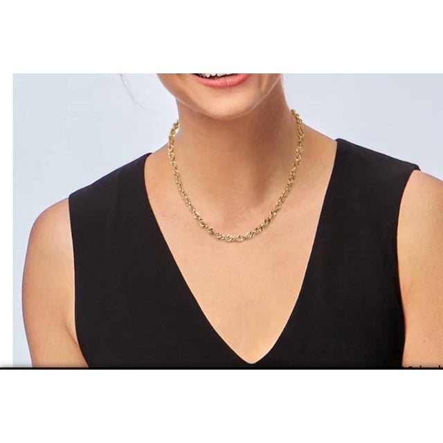 Modern 14 Karat Yellow Gold 25 Gm, Rope Chain Necklace, 22 Inch Long For Sale - Image 3 of 8