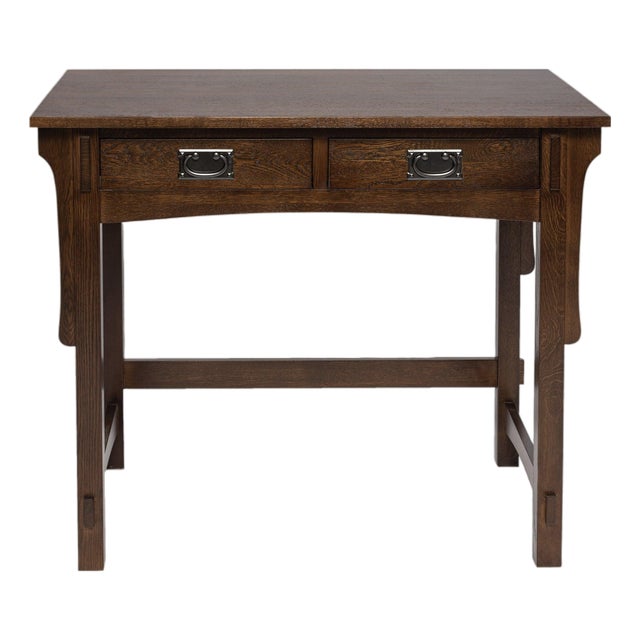 Mission Quarter Sawn Oak Writing Desk - Walnut For Sale