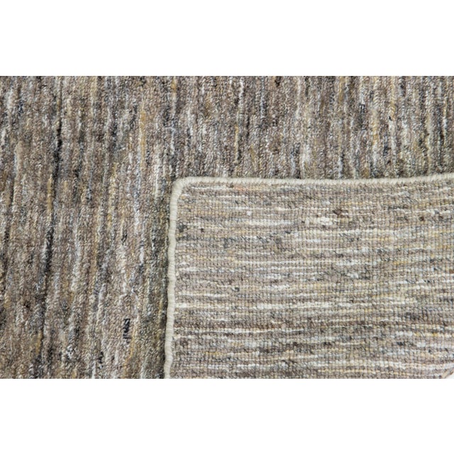 Modern Texture Handmade Wool Rug in Beige Color For Sale - Image 9 of 9