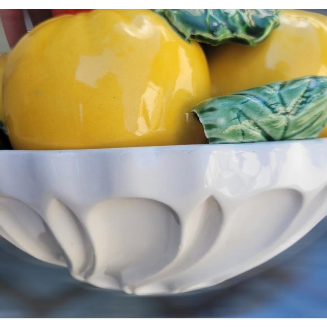 Vintage Italian Ceramic Regency Fruit Bowl Table Decor For Sale In West Palm - Image 6 of 6