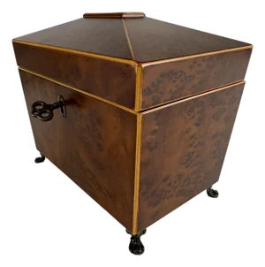 Handsome Vintage Burled Walnut Trinket Box