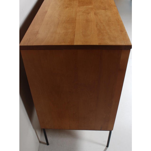 Paul McCobb Planner Group Maple, Grasscloth & Wrought Iron Credenza, 1950s For Sale - Image 16 of 18