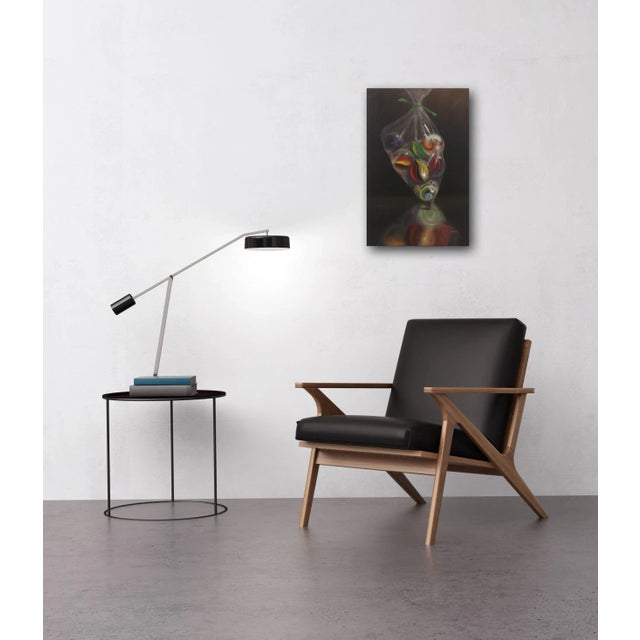 Textile Bag of Marbles - Hyper-Realistic Contemporary Oil Painting on Canvas by Stuart Dunkle For Sale - Image 7 of 9