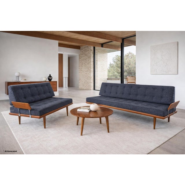 This stunning two-piece sectional sofa represents the pinnacle of Danish modern design, created by the renowned design duo...