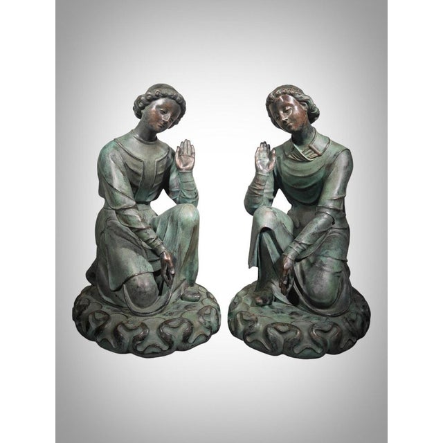 French Artist, Angels, 1750, Bronzes, Set of 2 For Sale - Image 3 of 18