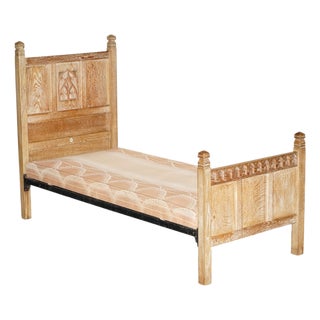 Arts & Crafts Limed Oak Cotswold Single Bed from Tudor Furniture, 1930s For Sale