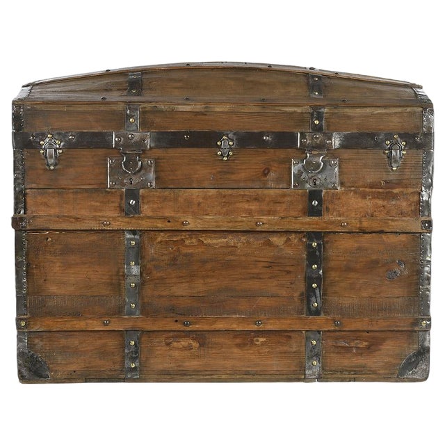 Wooden Transport Trunk, 1800s For Sale