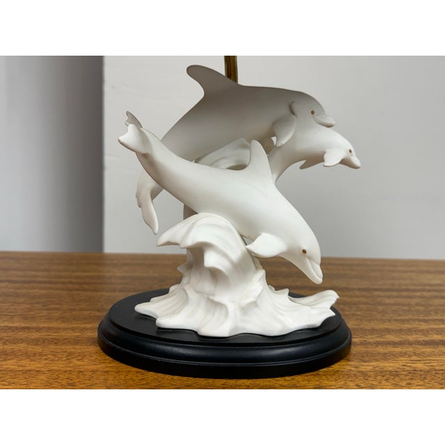 Off-white Lenox Dance of the Dolphins Table Lamp For Sale - Image 8 of 12
