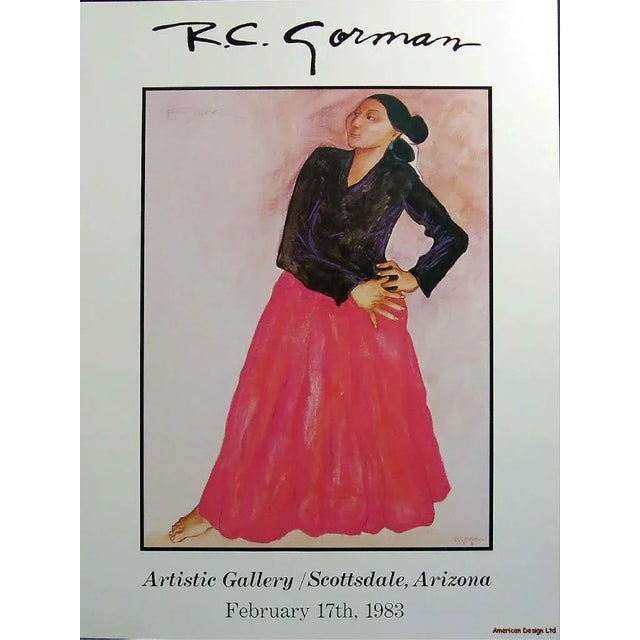 Impressionist 1990s RC Gorman Arizona Artistic Gallery Poster For Sale - Image 3 of 3