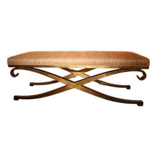 Mid 20th Century French Modern Neoclassical Iron Bench, Attributed to Raymond Subes For Sale
