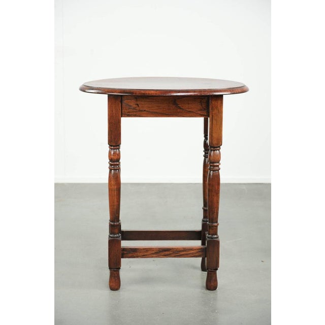 Antique English Oval Oak Side Table, Early 20th Century For Sale - Image 5 of 13