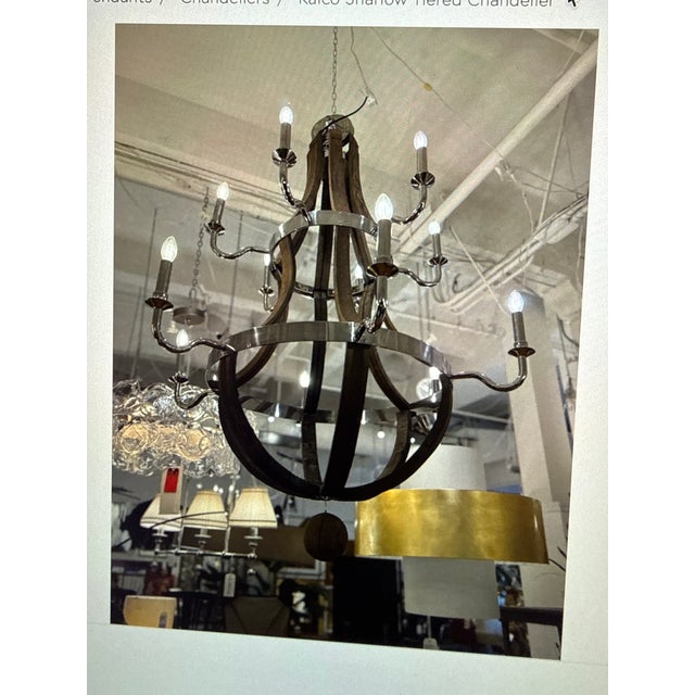 Restoration Hardware Twelve Light Wine Barrel Chandelier For Sale - Image 16 of 16