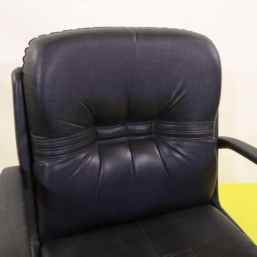 Black Faux Leather Office Chair with Swivel Base and Wheels