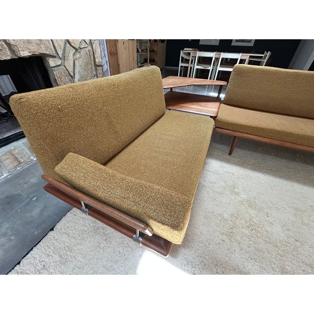 Vintage Danish MCM Peter Hvidt Minerva Sectional Sofa End Corner Table--3 Piece Set For Sale - Image 11 of 17